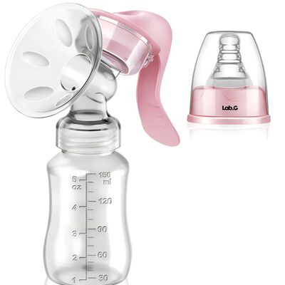Extractor de leche materna manual 2 EN 1 Rosa