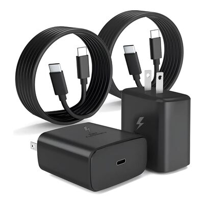 Cargador Tipo C 45w Para Samsung S23 S24 S25 Ultra 2 Piezas Malubero Color Negro