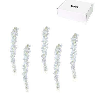 5 Guirnalda De Glicinias Artificial Wisteria Follaje +bridas Blanco Verde