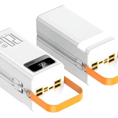 Power Bank Bater&iacute;a Port&aacute;til 60000mah Cargador Ultrar&aacute;pida Blanca Naranja