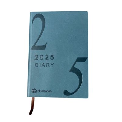 Bluelander Agenda 2025 Tama&ntilde;o A5 (22 * 14,8 cm) Planificador Diario, Semanal y Mensual Pasta Gruesa (Azul)