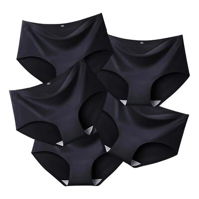 Pantaletas Confort De Sin Costura Para Mujer 5piezas Negro Talla G