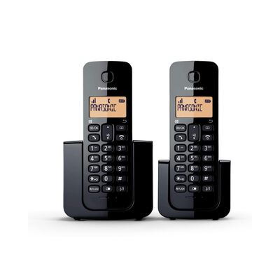Tel&eacute;fono Inal&aacute;mbrico Panasonic modelo KX-TGB112MEB color negro con 2 auriculares