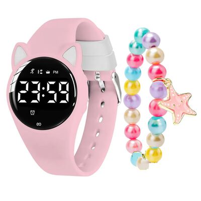 Reloj Digital Recargable Deportivo Multifunci&oacute;n Rosa Chicle