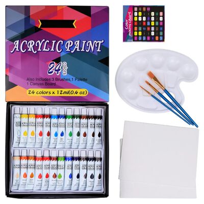 Pintura Acr&iacute;lica 24 Colores Set Arte Profesional