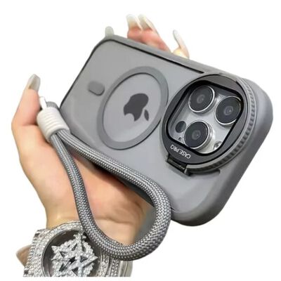 Funda Case Para Iphone Magsafe Con C&aacute;mara Protector+correas Modelo Iphone 16 Pro gris