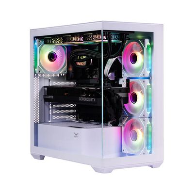 Gabinete Naceb NA-0637B, Midi-Tower, ATX/Micro-ATX/Mini-ITX, USB 3.0, sin Fuente, 4 Ventiladores Instalados, Blanco