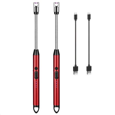 Encendedor El&eacute;ctrico Port&aacute;til Recargable De Cocina USB 2 Piezas Rojo