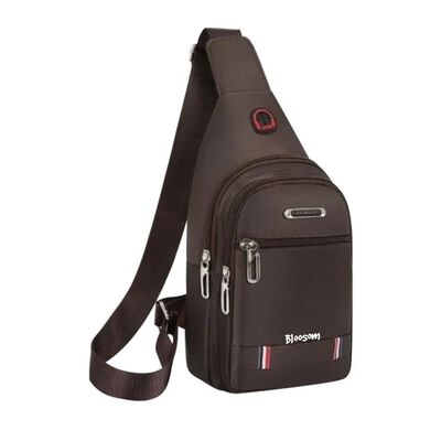 Pechera Mariconera Impermeable Mochila Cruzada Casual Band G Caf&eacute;
