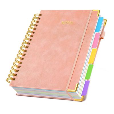 Cuaderno Profesional Libreta Universitaria Color Puntos Rosas