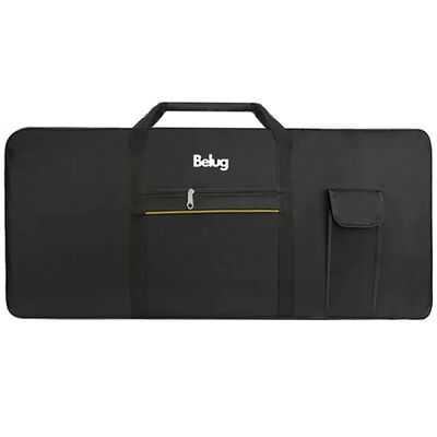Funda Teclado De Piano Electr&oacute;nico Negro con Linea Amarilla