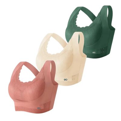 Sujetador Pack 3 C&oacute;modo Postura Ortopedica Verde / color de piel / rosa Talla 3XXL