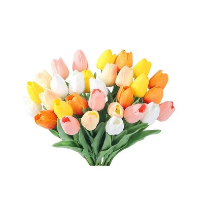 30pcs Flores Tulipanes Artificiales Decoraci&oacute;n 5 Colores