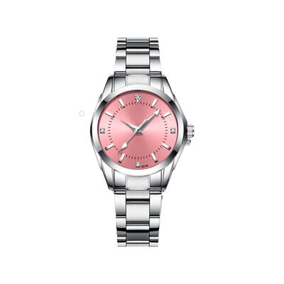 Reloj Mujer Acero Inoxidable Elegante Metal Contra Agua (Blanco Rosa Aleacion)