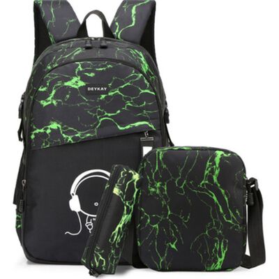 Set 3 Mochila Antirrobo Laptop Mochila Luminosa Gran Capacid NEGRO