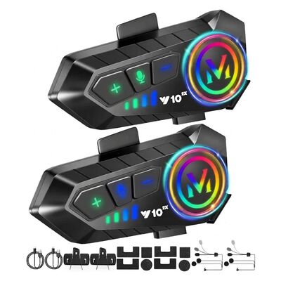 "Intercomunicador Motocicleta V10 Para Casco Bluetooth 2pcs "