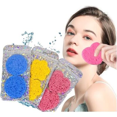 Esponja Exfoliante De Celulosa Natural Limpieza Facial 24 Pz