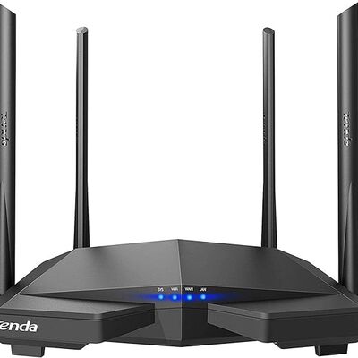 Tenda AC6 WiFi Router Inal&aacute;mbrico Inteligente, Enrutador AC1200, Doble Banda de 2.4G y 5G, 4 Antenas Externas de 5dBi, MU-MIMO, Beamforming, Ahorro de Energ&iacute;a, Configuraci&oacute;n F&aacute;cil, Negro.