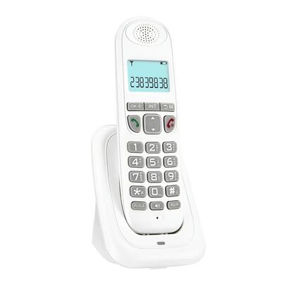 Tel&eacute;fono Inal&aacute;mbrico Fijo Moderno Con Lcd Blanco