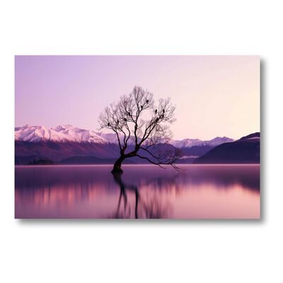 Cuadro Decorativo Paisaje 120x160cm Lago P&uacute;rpura