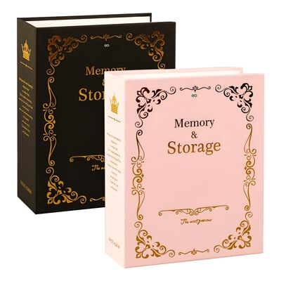 &Aacute;lbum De Fotograf&iacute;as Para 100 Fotos, 2 Piezas Rosa/Negro