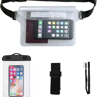 Bolsa Impermeable IPX8 de Cintura Ajustable + Funda Impermeable para Celular hasta 6.5"