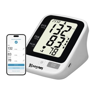 Bau man&oacute;metro Digital Bater&iacute;a USB Monitor Medidor de presi&oacute;n Blanco