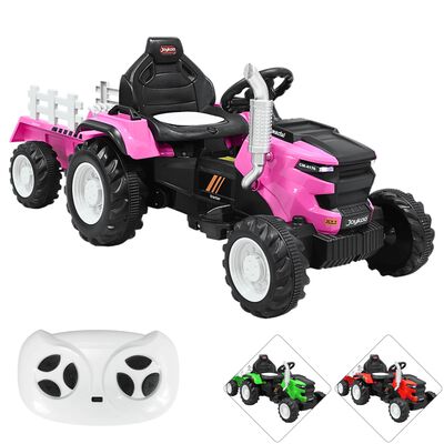 Montable Electrico para Ni&ntilde;os Tractor de Granja con Bater&iacute;a 12v Control Remoto Luz y Sonido Bluetooth - Rosa