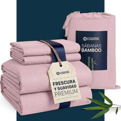 S&aacute;banas Matrimonial De Bamb&uacute; / Bamboo Ultra Suaves Y Frescas Rosa ESQUIMAL.