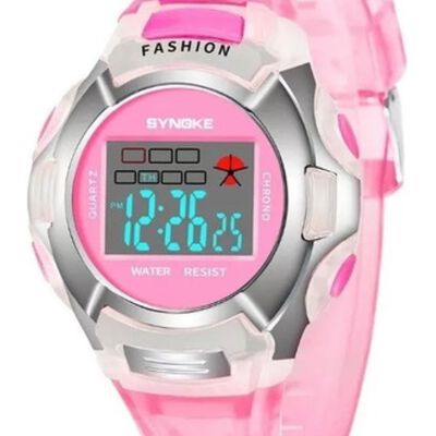 Reloj Infantil Led Ni&ntilde;a Cronometro Contra Agua ROSA