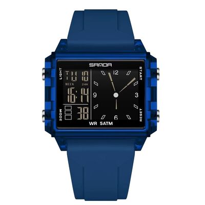 Relojes electr&oacute;nicos azul 01 calendario luminoso impermeable deportes al aire libre pulsera Digital