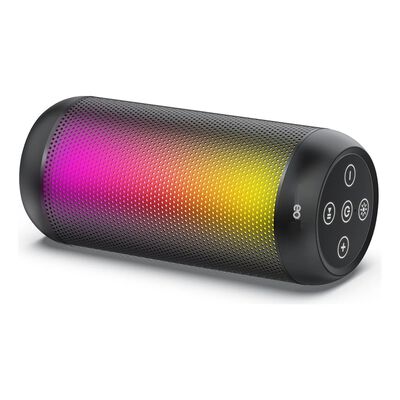 Bocina Bluetooth Inal&aacute;mbrico Port&aacute;til Con Rgb, Carga Tipo C, Usb/tf/aux Color Negro