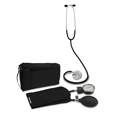 Kit Bauman&oacute;metro Con Estetoscopio Simplex, Negro