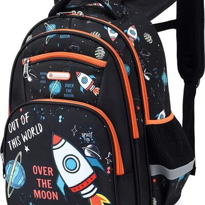 M Mochila escolar Pokachila Escolar 98653 color negro dise&ntilde;o espacial