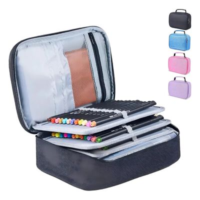 Lapicera Para Escuela Con 72 Espacios P/l&aacute;pices Y M&aacute;s NEGRO