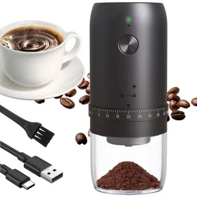 Molino De Caf&eacute; El&eacute;ctrico Recargable 1800mah Grosor Ajustable Negro