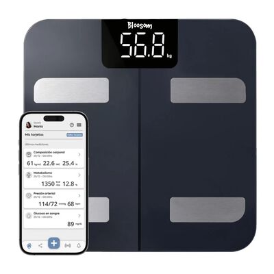 Bascula Digital Bluetooth Inteligente 180 Kg Pesa Grasa Negro