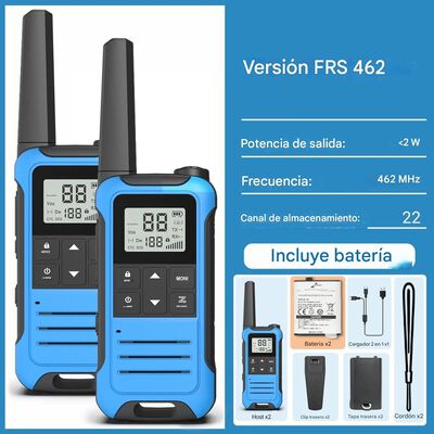 Walkie talkie Radio azul bidireccional tipo C recargable viaje Camping antena juego seguridad