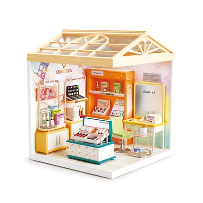 Juguete Tienda de Cosm&eacute;ticos en Miniatura con Maquillaje, Accesorios y Luz Nocturna