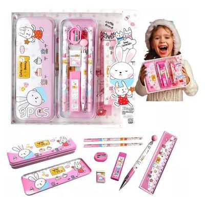 Kit Utiles Escolar Ni&ntilde;o Estuche Lapiz Regla Papeleria Kawaii