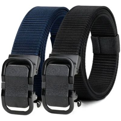 2pzs Cinturones T&aacute;ctico Militar Ajustable Moda Calidad Cinto Negro+Azul