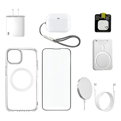 kit Cargador 20w Inal&aacute;mbric 10000 Mah Auricular Para iPhone 15 Pro Max