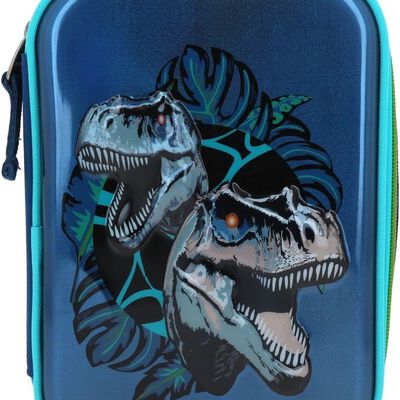 Lapicera Escolar Azul con Dise&ntilde;o de Dinosaurios