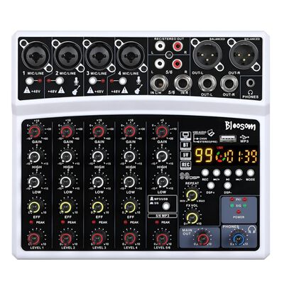 Mezclador Bluetooth Usb Dsp (6 Canales) Blanco