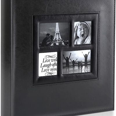 A Ywlake - &Aacute;lbum de fotos de 4 x 6 pulgadas, 500 bolsillos, capacidad extragrande, &aacute;lbumes de fotos familiares para 500 fotos horizontales y verticales, color negro.