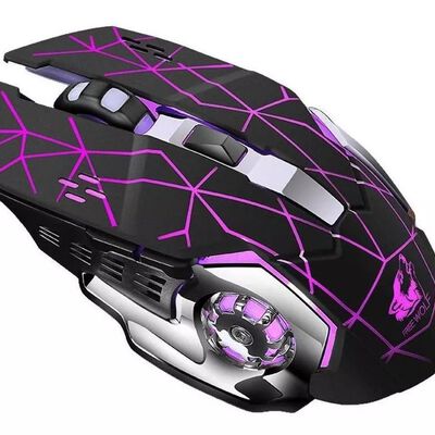 ML Mouse gamer de juego inal&aacute;mbrico recargable Free Wolf X8 star black.