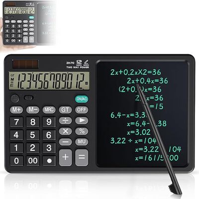 A JESWO Calculadora Cient&iacute;fica Digital, Calculadora LED Plegable Port&aacute;til con Tablet Borrable de Escritura para Todos Los Grados, Oficinas, Escuelas (Pantalla Grande).