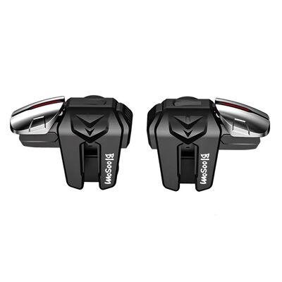 Kit Gatillos Celular Con 4 Botones + Dedales Gamer Negro
