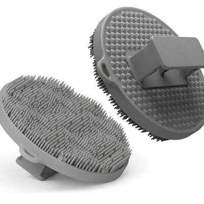 Exfoliador Corporal Silicona, Cerdas Duras Y Espuma Profunda GRIS OSCURO