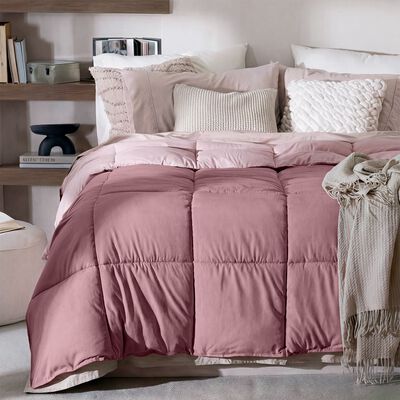 Edred&oacute;n Acolchado Duvet Queen Size Hipoalerg&eacute;nico Vino Rosado/Rosa ESQUIMAL.